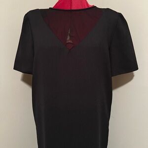VINTAGE designer 80’s Scaasi black dress with sheer  detail